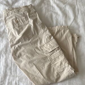 American Eagle 12 R Beige Latte Cargo Joggers